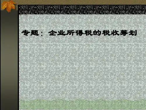 企业所得税的税收筹划专题培训PPT课件( 32页)