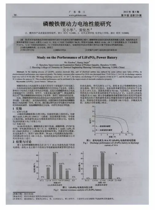 磷酸铁锂动力电池性能研究