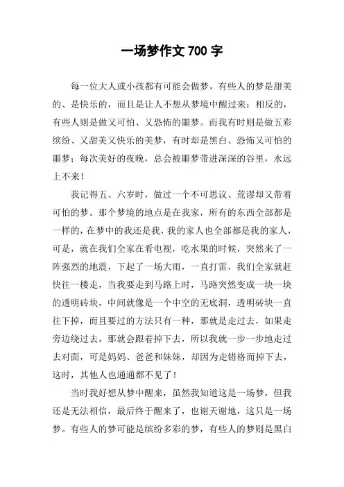 一场梦作文700字