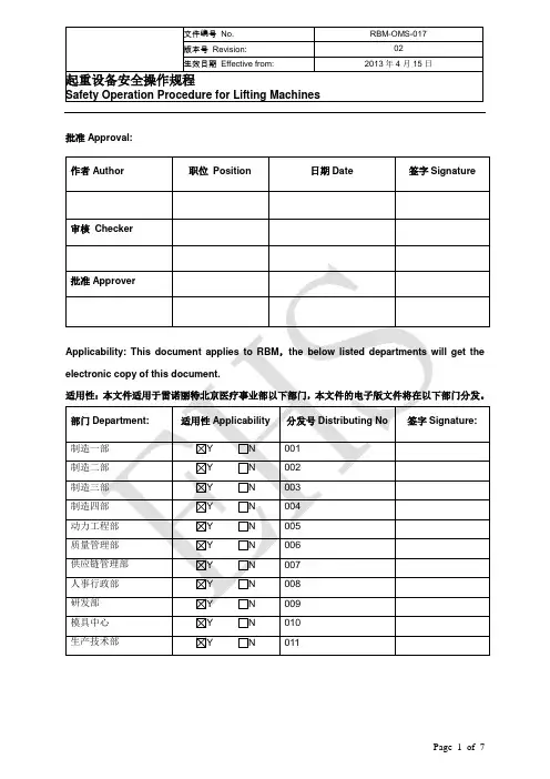 RBM-OHSAS18000-017 起重设备安全操作规程