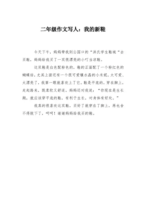 二年级作文写人：我的新鞋