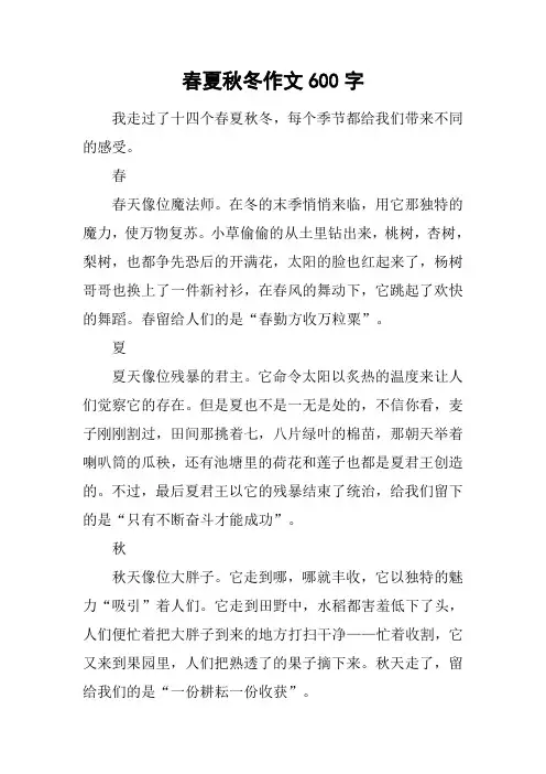春夏秋冬作文600字_3