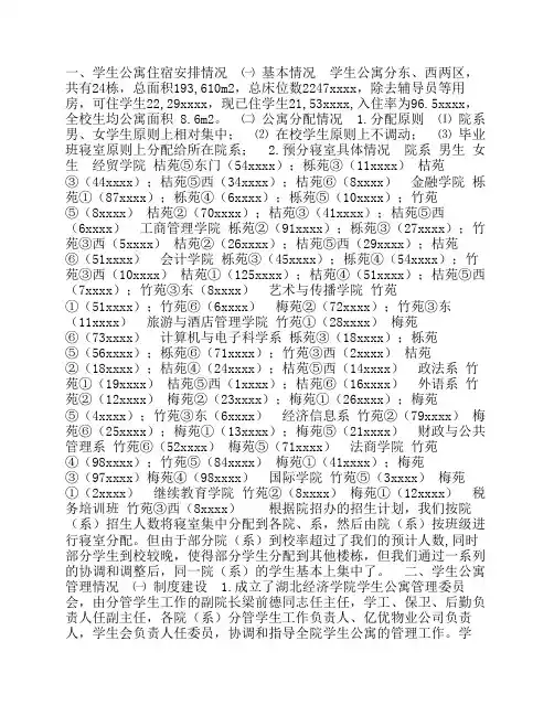 学生公寓管理情况自查报告_调研报告