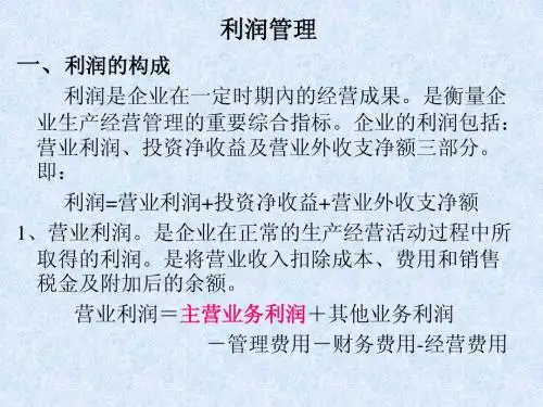 第六章 收入和利润管理利润管理