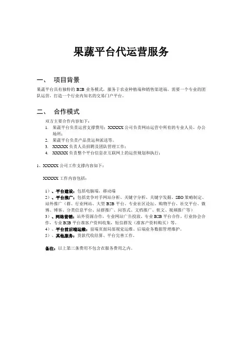 B2B网站代运营方案