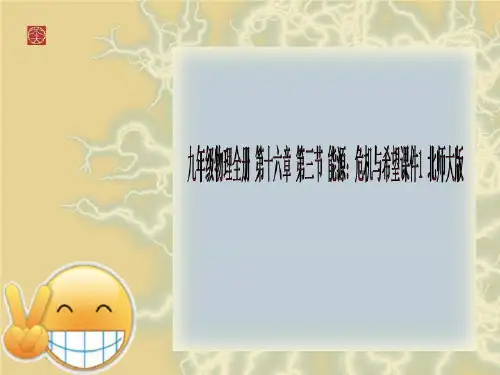 九年级物理全册 第十六章 第三节 能源：危机与希望课件1 北师大版