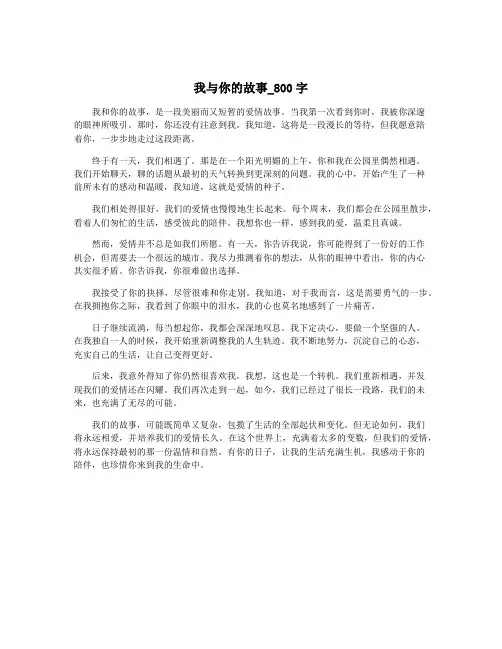 我与你的故事_800字 2
