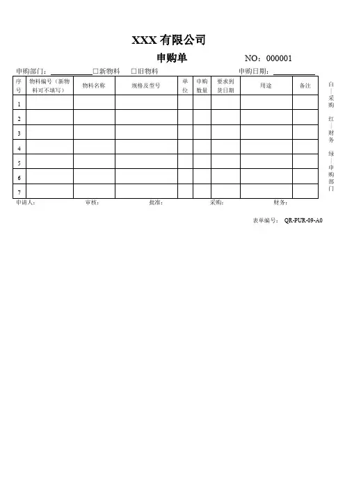 申购单