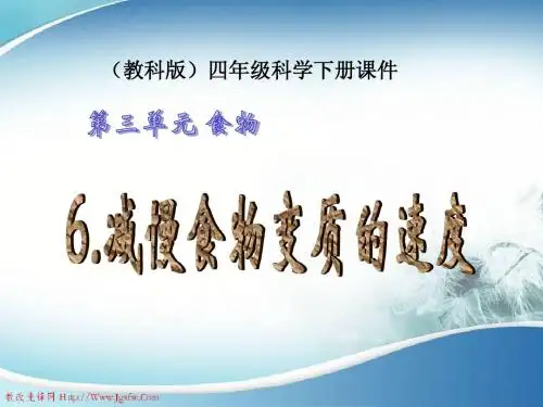 教科版四年级科学下册 减慢食物的变质速度