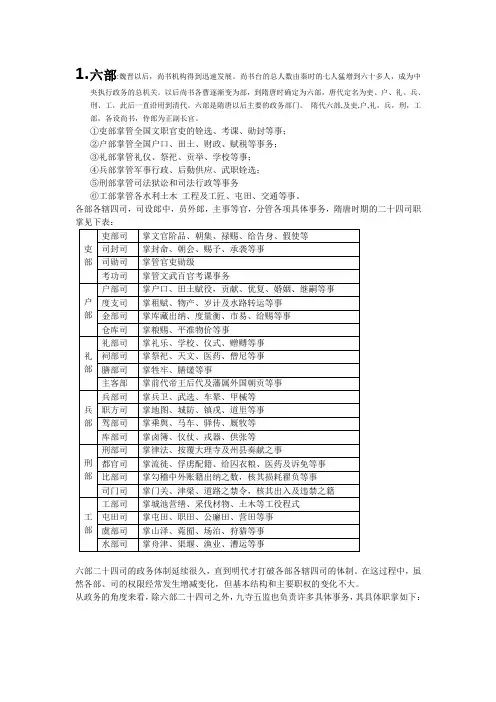 唐朝九寺五监是唐代中央政府的办事机关