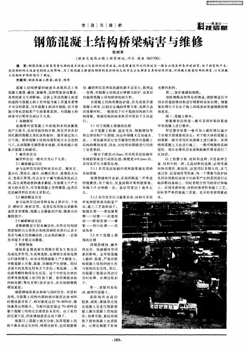 钢筋混凝土结构桥梁病害与维修