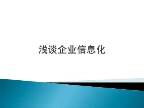 浅谈企业信息化