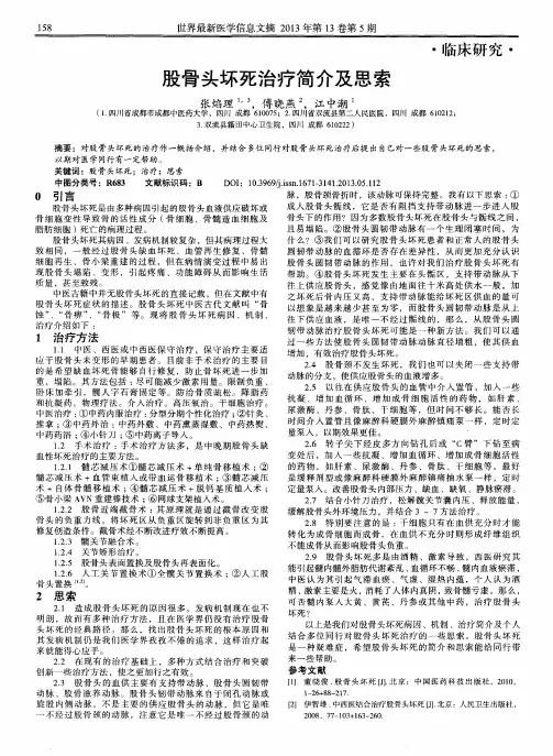 股骨头坏死治疗简介及思索