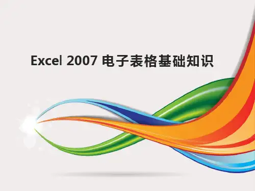 Excel2007电子表格基础知识