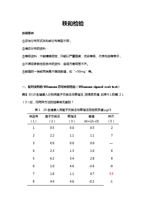 秩和检验 2