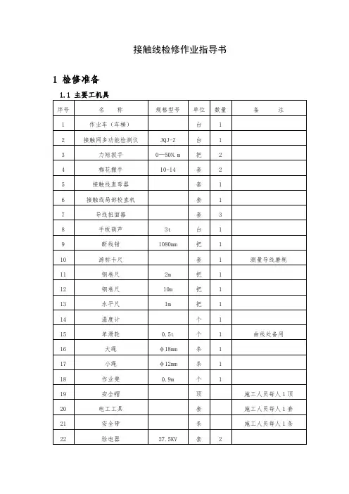 2.接触线检修作业指导书(检修标准更新)
