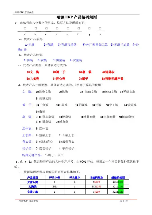 产品编码规则 2