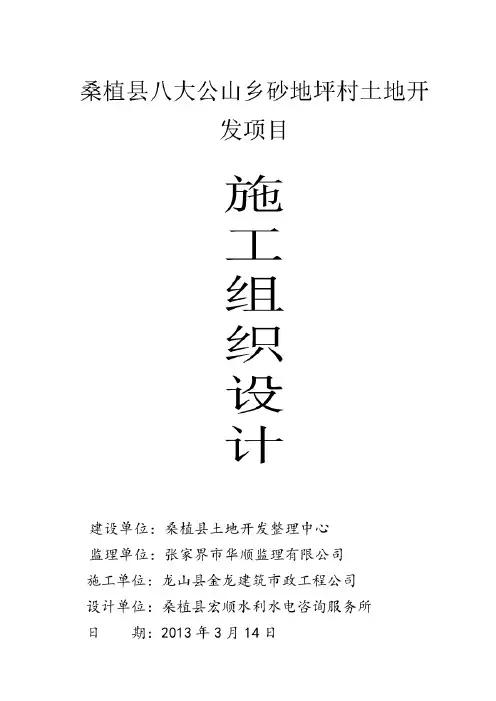 湖南土地开发整治项目施工组织设计
