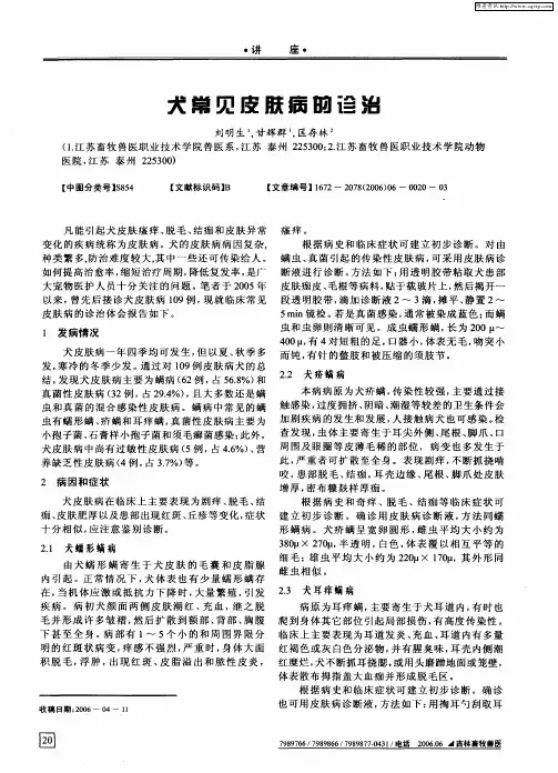 犬常见皮肤病的诊治