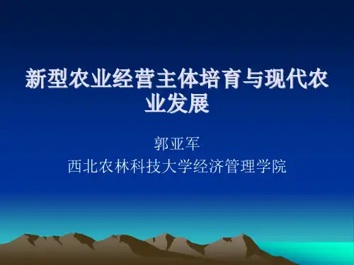 新型农业经营主体培育与现代农业发展综述