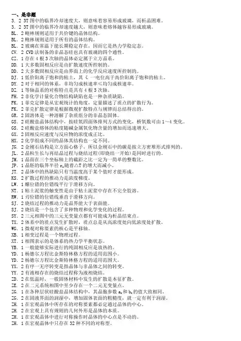 南京工业大学硕士材料科学基础真题02~10年
