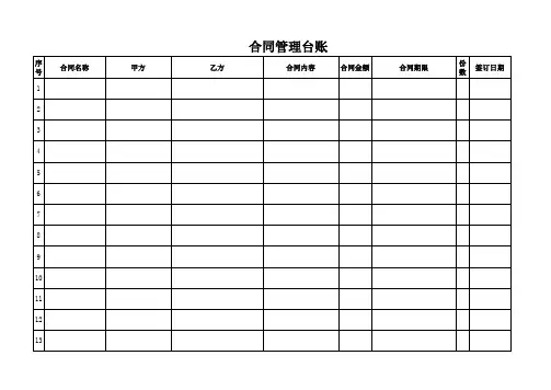 商业合同管理台账