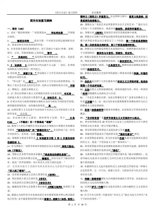 西方文论复习资料(若木整理)