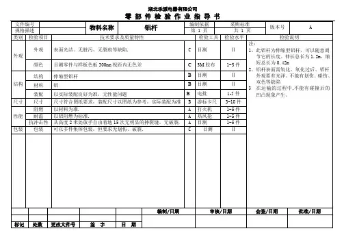 五金零部件检验作业指导书