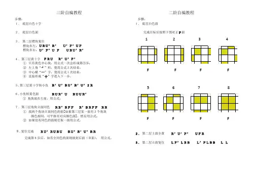 自编二阶三阶魔方教程