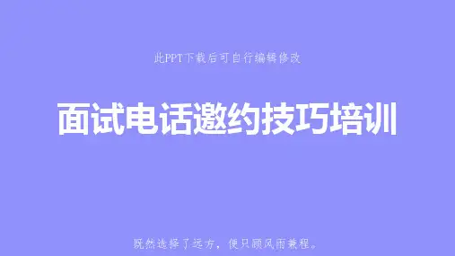 人力资源部招聘面试电话邀约技巧培训PPT课件
