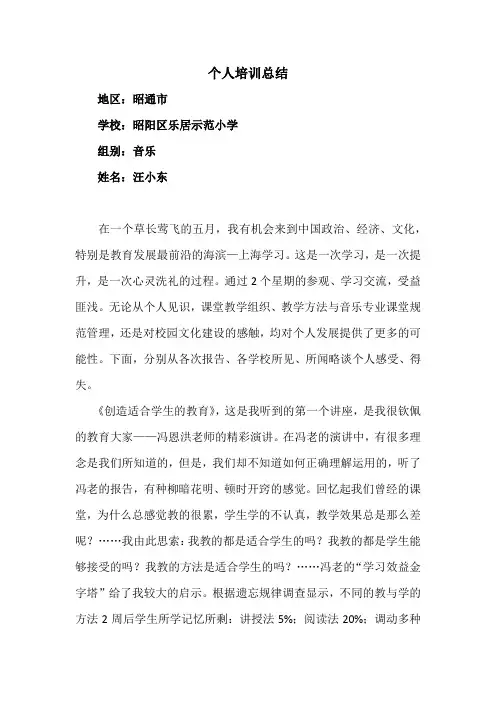 个人培训总结(2)
