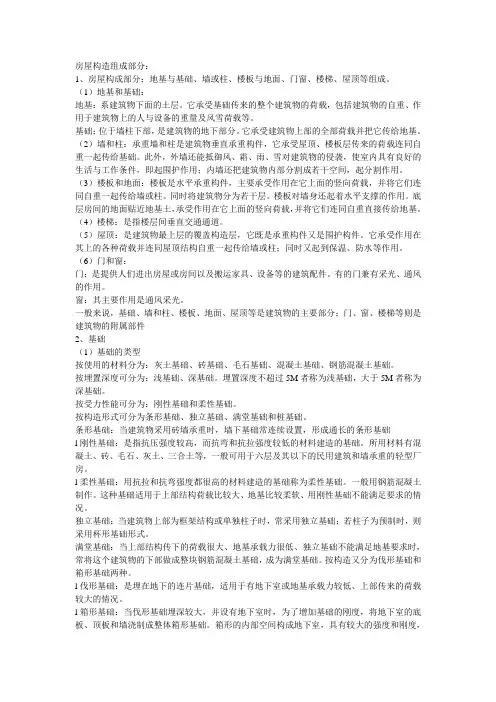 房屋构造组成部分