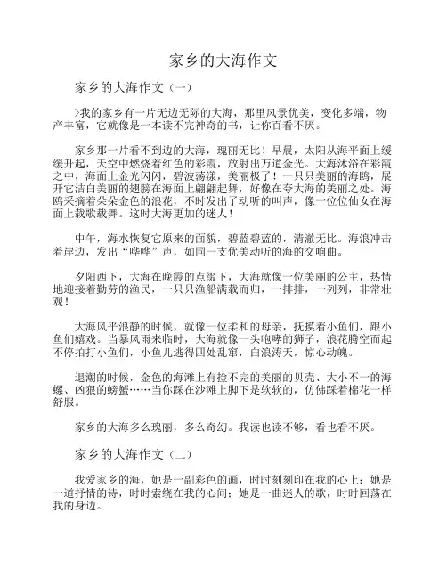 家乡的大海作文