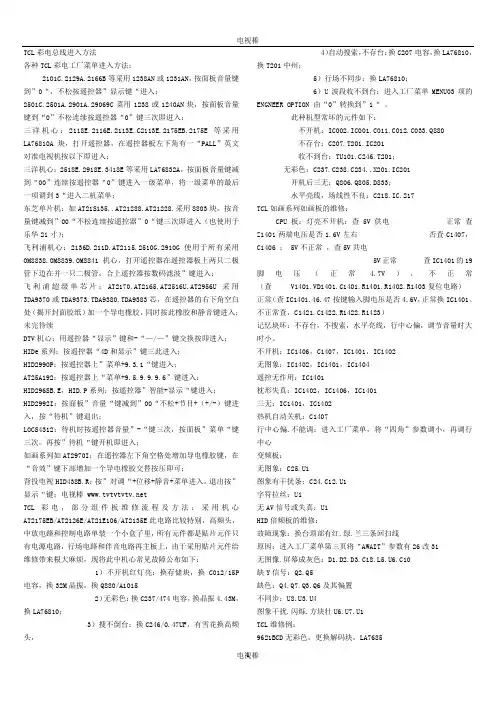 怎么才能让TCL彩电总线进入方法