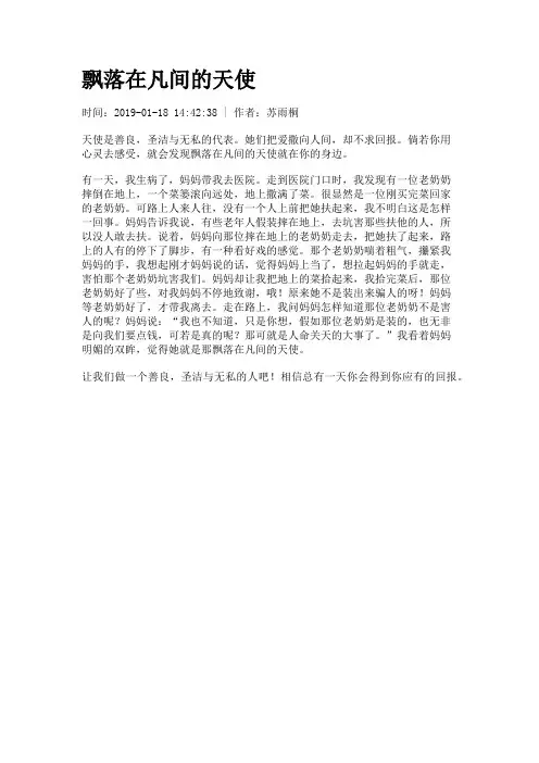 飘落在凡间的天使