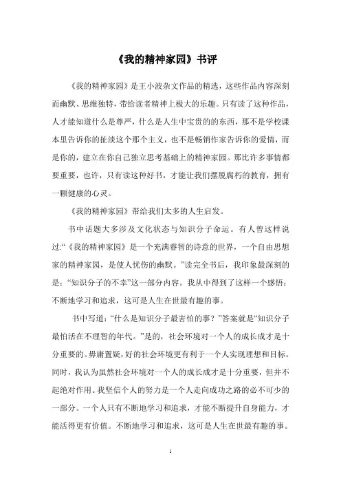 我的精神家园书评