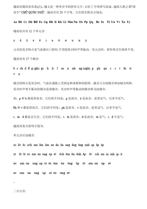 越南语发音
