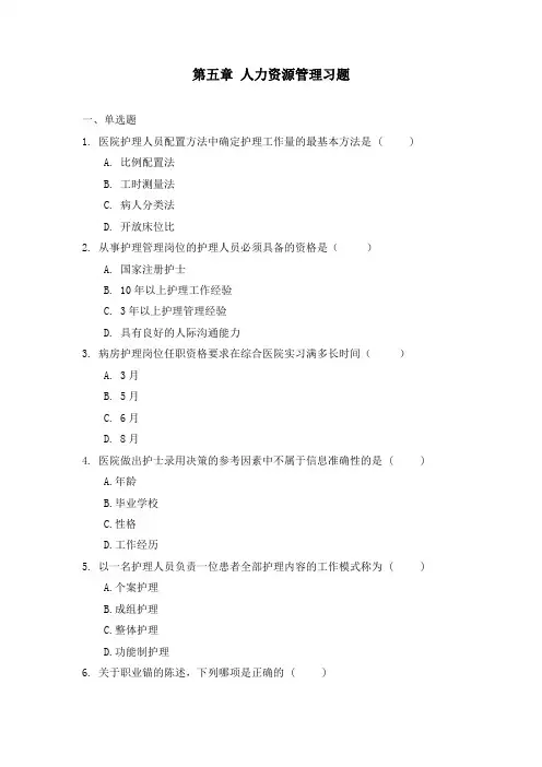 第五章 人力资源管理