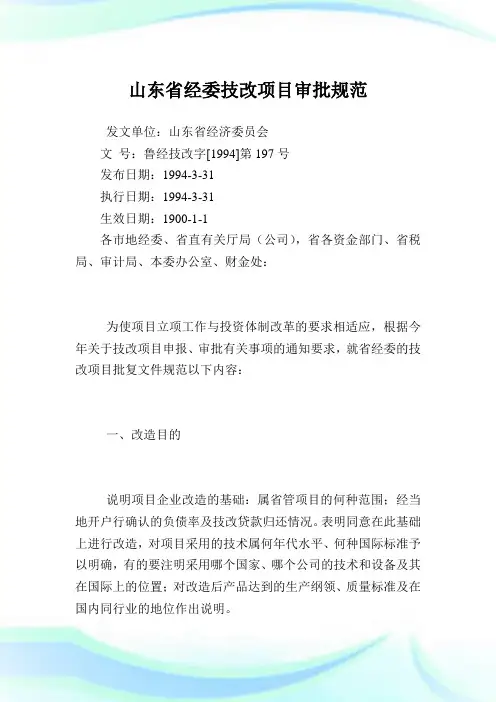 山东省经委技改项目审批规范.doc