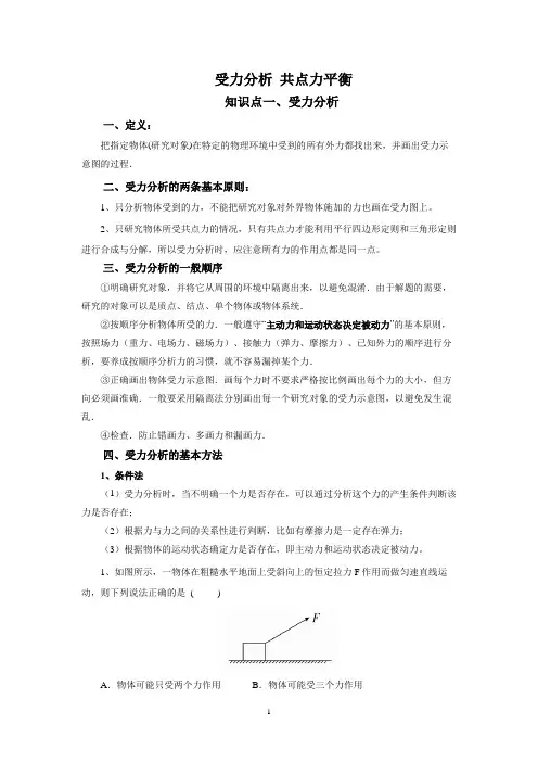 受力分析 共点力平衡