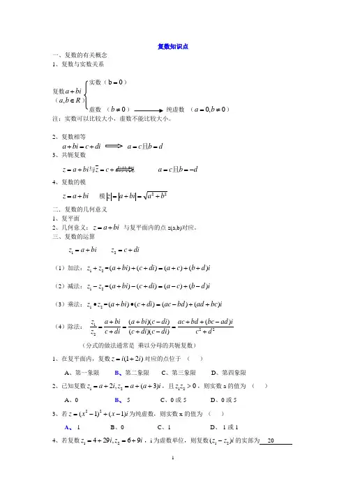 高三复数总复习