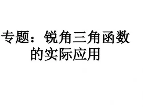 华东师大版九年级数学上册《24章 解直角三角形  24.3 锐角三角函数  锐角三角函数》精品课件_4