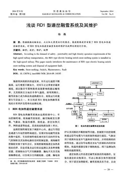 浅谈RD1型道岔融雪系统及其维护