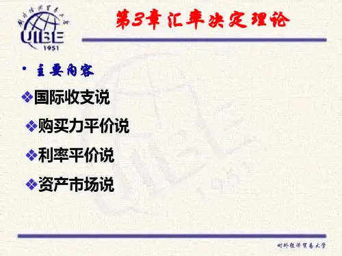 国际金融--第三章 汇率决定理论