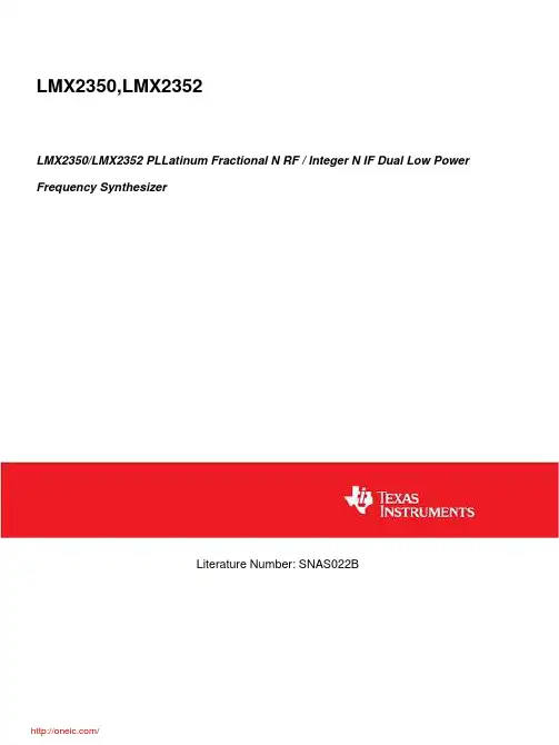 LMX2352TMNOPB;LMX2352TMXNOPB;LMX2350TMNOPB;LMX2350TMXNOPB;LMX2350SLBX;中文规格书,Datasheet资料