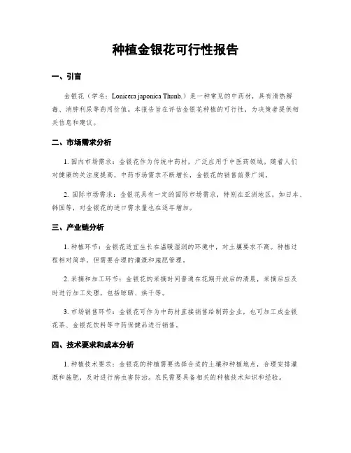 种植金银花可行性报告