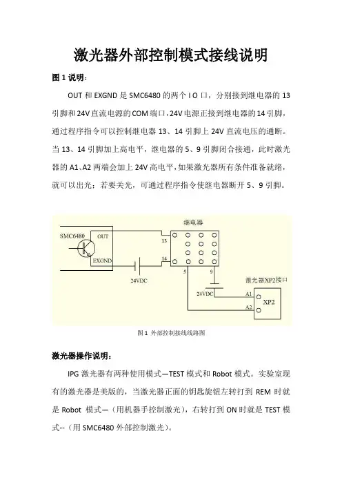 激光器外部控制模式接线说明
