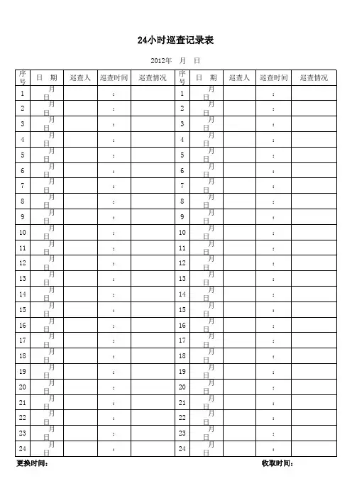 24小时巡查记录表