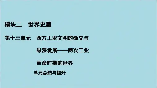 2021版高考历史一轮复习西方工业文明的确立与纵深发展——两次工业革命时期的世界单元总结与提升课件
