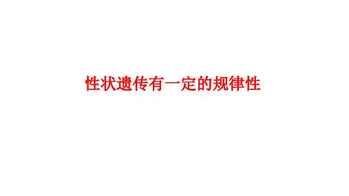 北师大版八年级生物上册:20.3 性状遗传有一定的规律性 课件(共27张PPT)